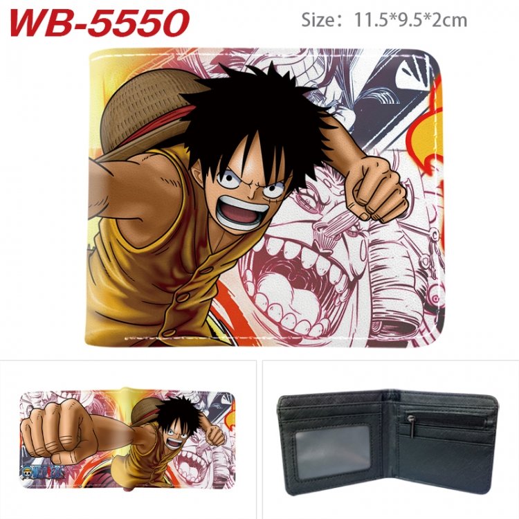 One Piece Animation color PU leather half fold wallet 11.5X9X2CM