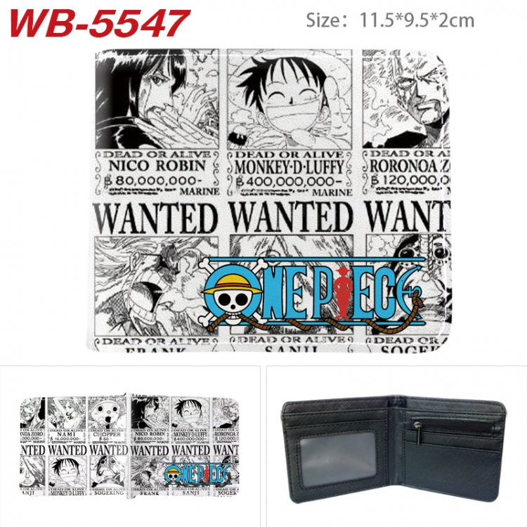 One Piece Animation color PU leather half fold wallet 11.5X9X2CM