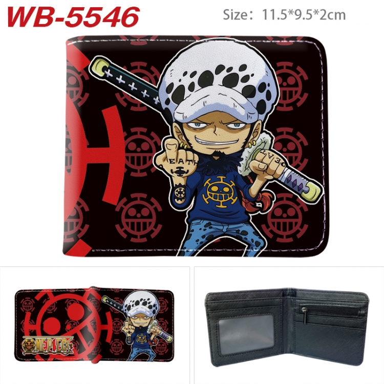 One Piece Animation color PU leather half fold wallet 11.5X9X2CM