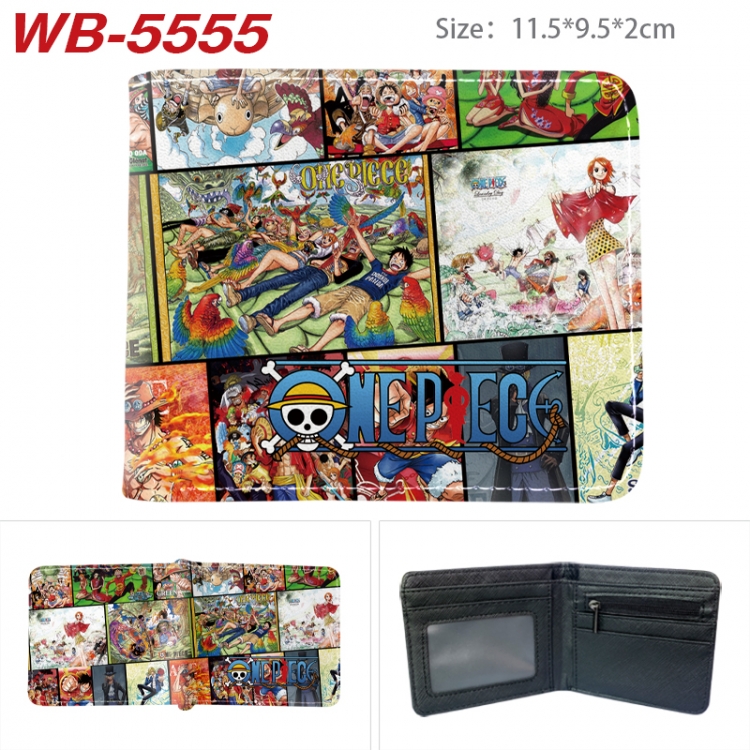 One Piece Animation color PU leather half fold wallet 11.5X9X2CM