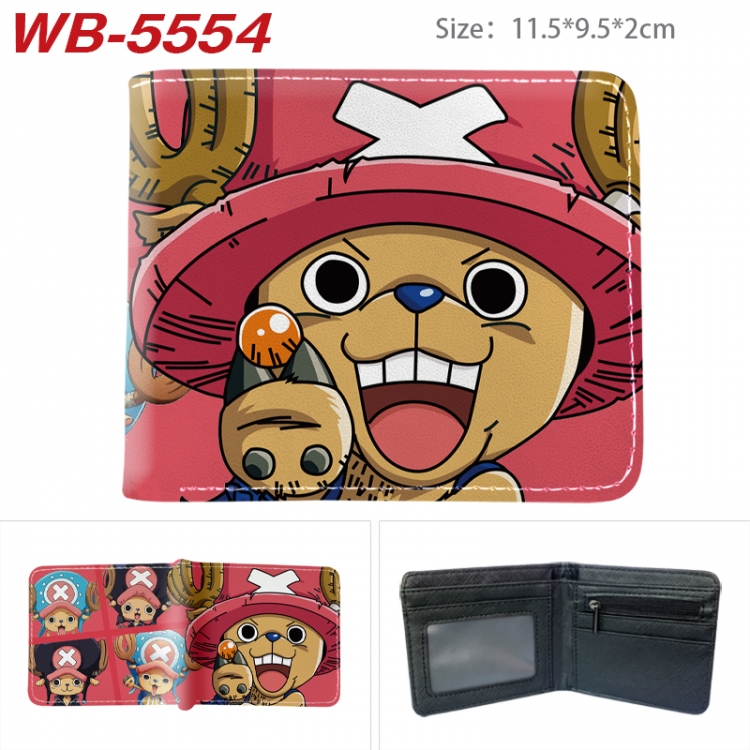 One Piece Animation color PU leather half fold wallet 11.5X9X2CM