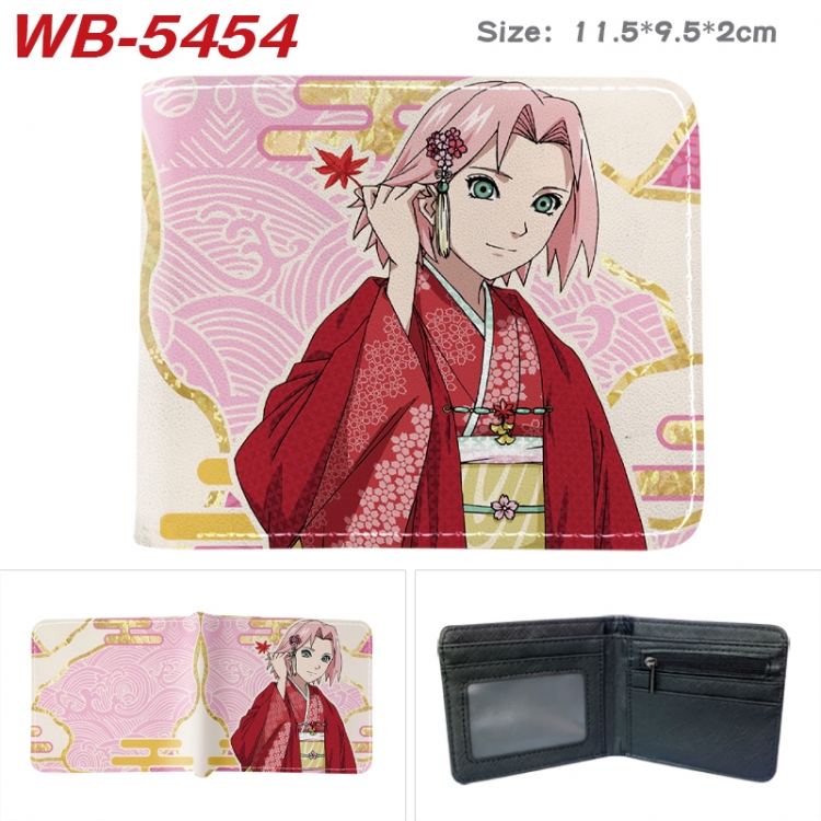 Naruto Animation color PU leather half fold wallet 11.5X9X2CM  WB-5454A