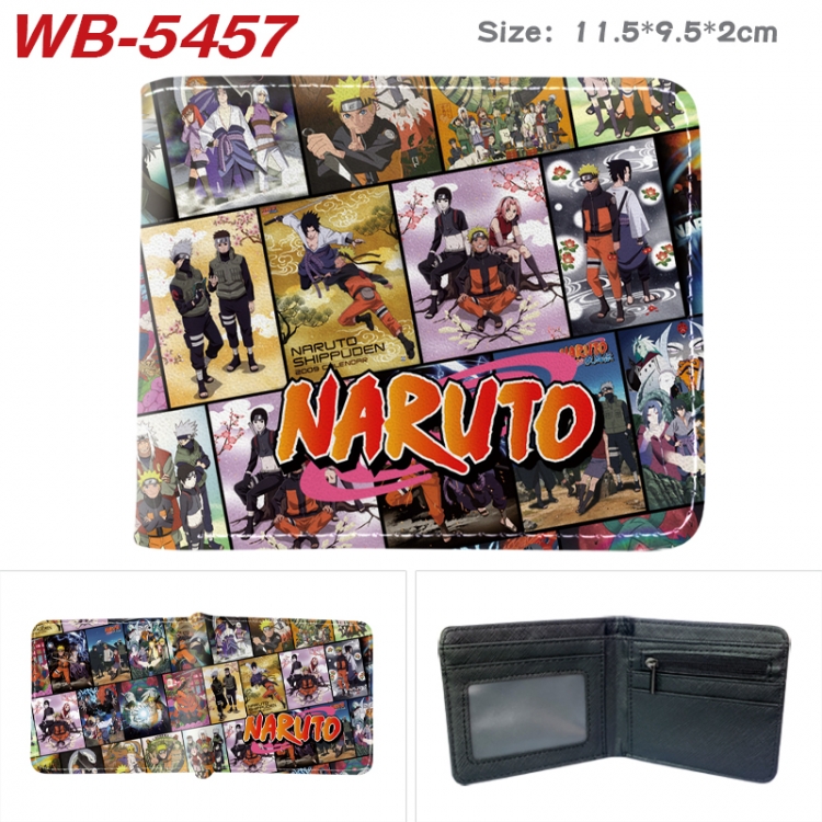 Naruto Animation color PU leather half fold wallet 11.5X9X2CM WB-5457A