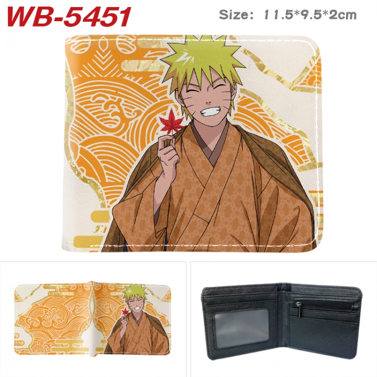 Naruto Animation color PU leather half fold wallet 11.5X9X2CM WB-5451A