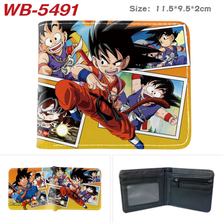 DRAGON BALL Animation color PU leather half fold wallet 11.5X9X2CM