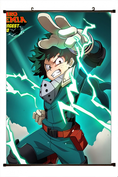 My Hero Academia Anime black Plastic rod Cloth painting Wall Scroll 60X90CM w9-474