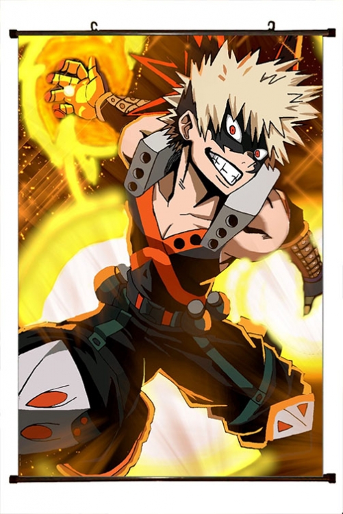 My Hero Academia Anime black Plastic rod Cloth painting Wall Scroll 60X90CM w9-485