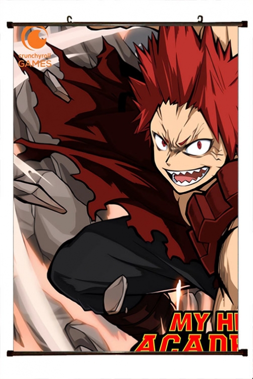 My Hero Academia Anime black Plastic rod Cloth painting Wall Scroll 60X90CM w9-480
