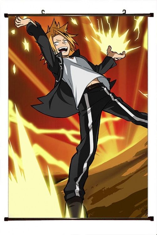 My Hero Academia Anime black Plastic rod Cloth painting Wall Scroll 60X90CM  w9-473
