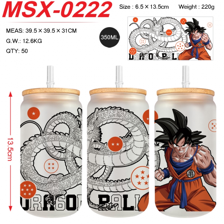 DRAGON BALL Anime frosted glass cup with straw 350ML MSX-0222