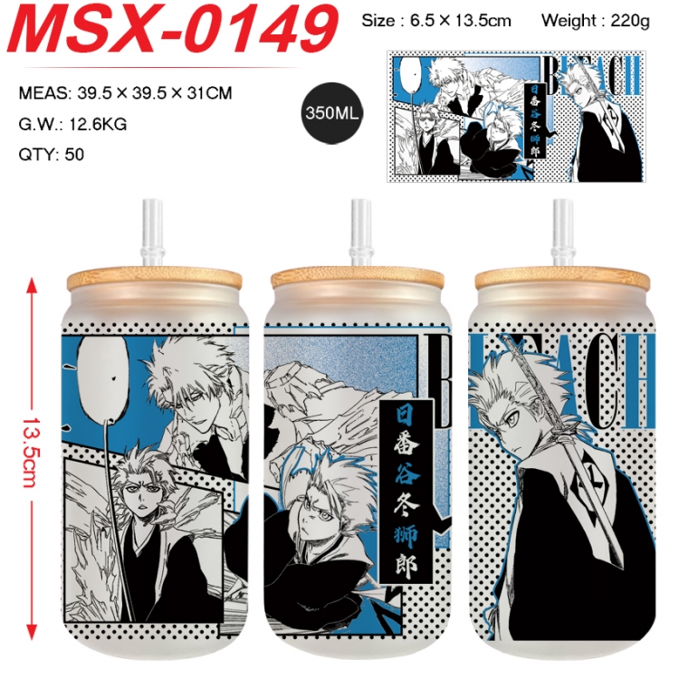 Bleach Anime frosted glass cup with straw 350ML MSX-0149
