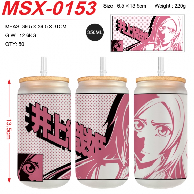 Bleach Anime frosted glass cup with straw 350ML MSX-0153