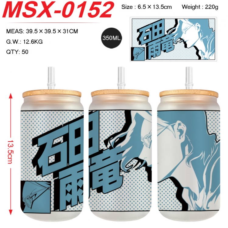 Bleach Anime frosted glass cup with straw 350ML MSX-0152