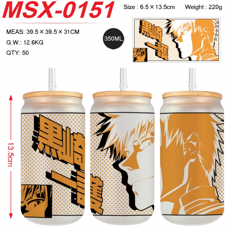 Bleach Anime frosted glass cup with straw 350ML MSX-0151