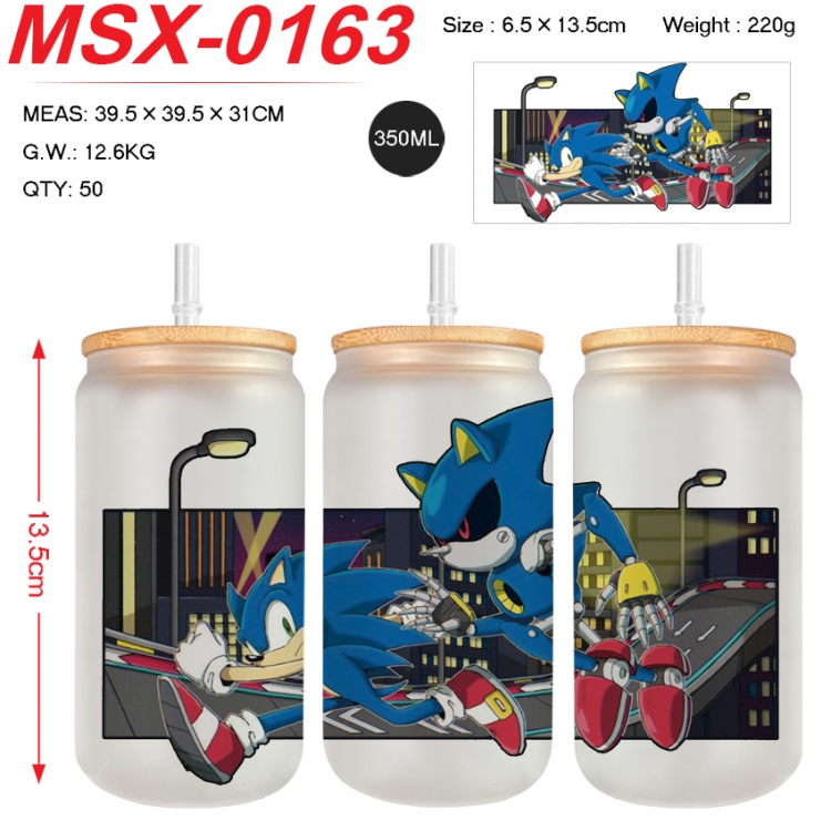Minecraft Anime frosted glass cup with straw 350ML MSX-0163