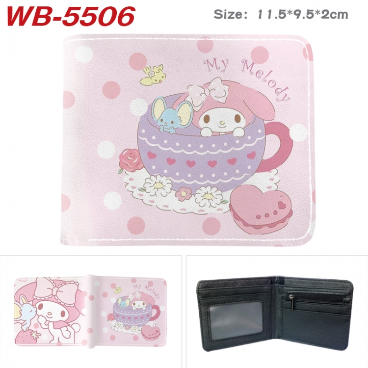 sanrio Animation color PU leather half fold wallet 11.5X9X2CM