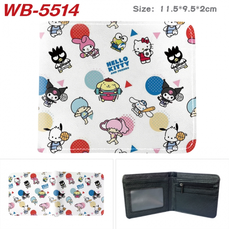 sanrio Animation color PU leather half fold wallet 11.5X9X2CM