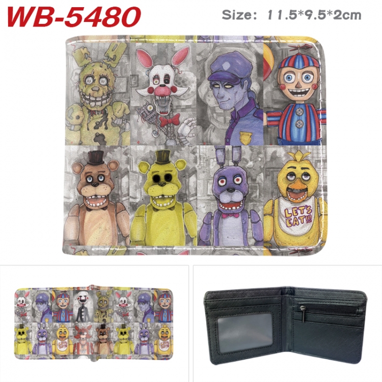 Five Nights at Freddys Animation color PU leather half fold wallet 11.5X9X2CM