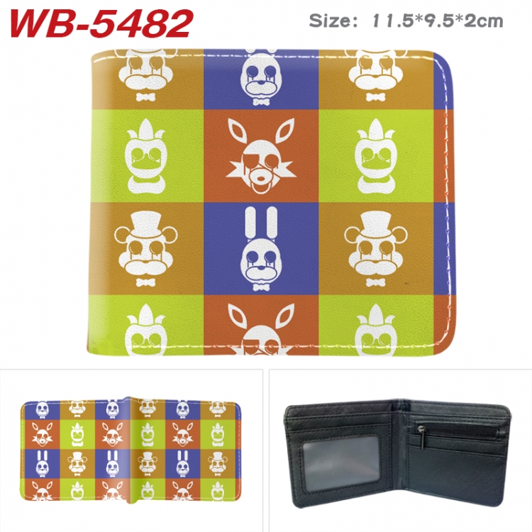 Five Nights at Freddys Animation color PU leather half fold wallet 11.5X9X2CM