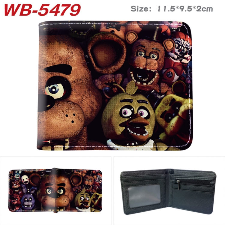 Five Nights at Freddys Animation color PU leather half fold wallet 11.5X9X2CM