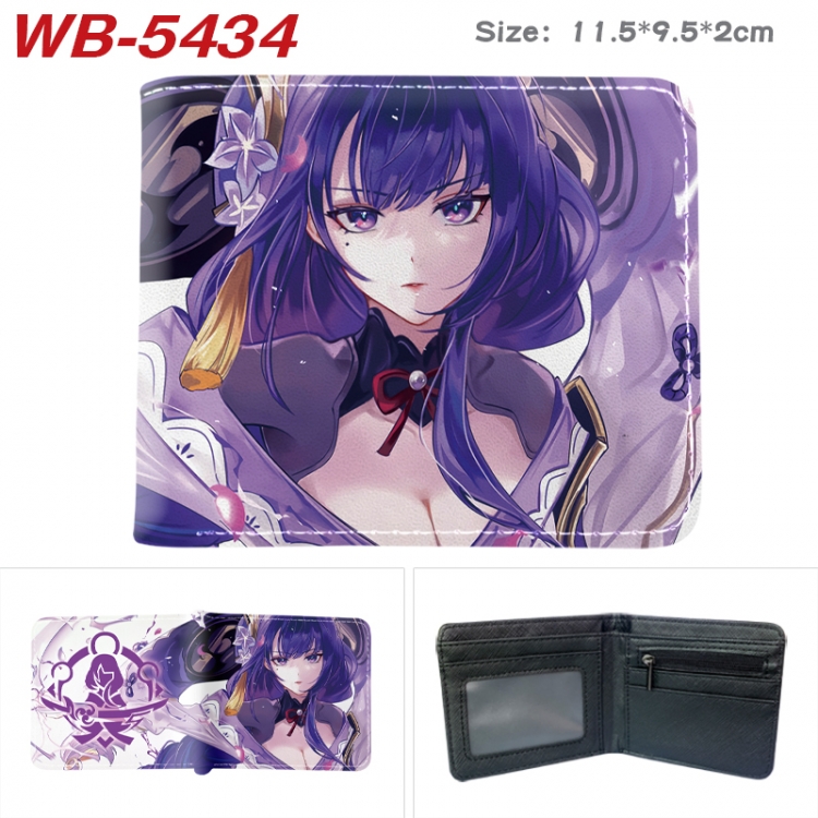 Genshin Impact Animation color PU leather half fold wallet 11.5X9X2CM WB-5434A