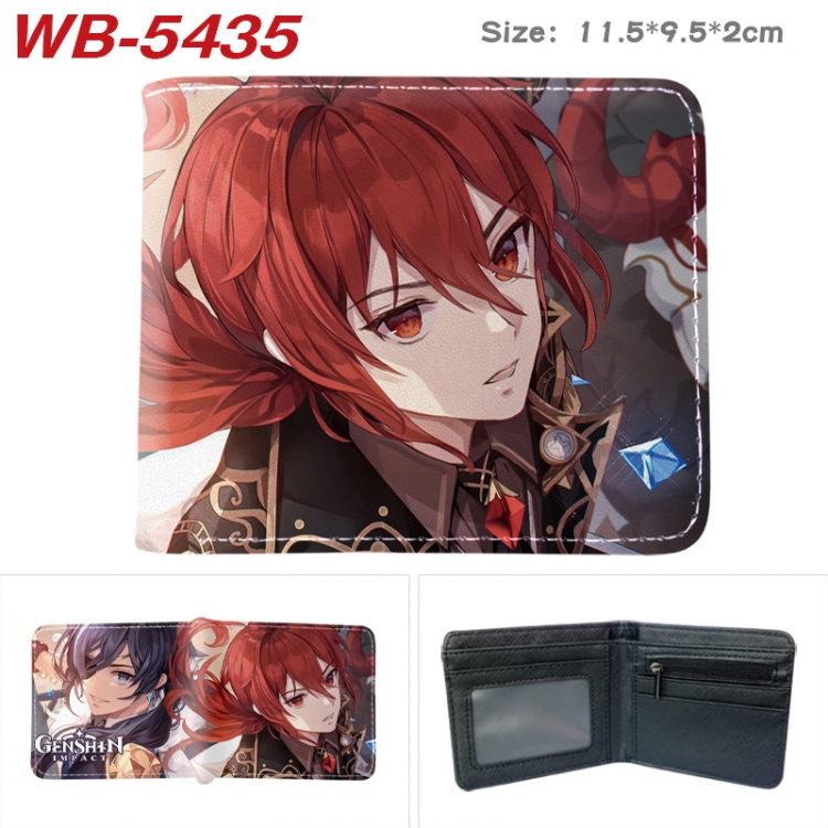 Genshin Impact Animation color PU leather half fold wallet 11.5X9X2CM WB-5435A