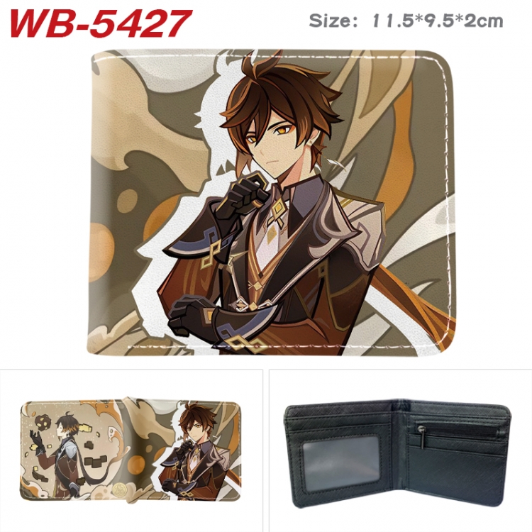 Genshin Impact Animation color PU leather half fold wallet 11.5X9X2CM WB-5427A