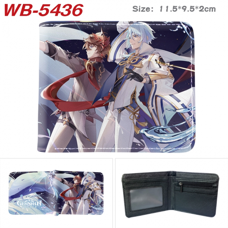 Genshin Impact Animation color PU leather half fold wallet 11.5X9X2CM WB-5436A