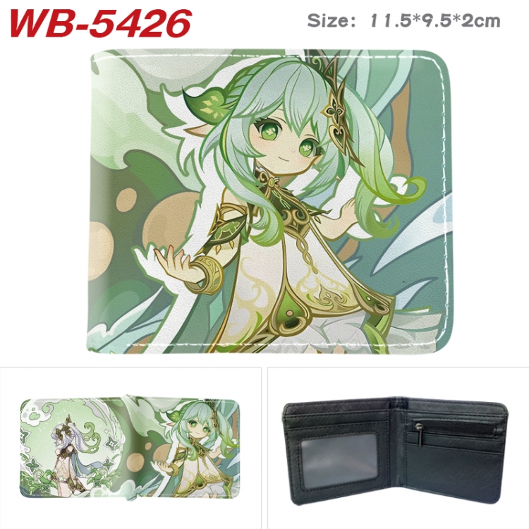 Genshin Impact Animation color PU leather half fold wallet 11.5X9X2CM WB-5426A