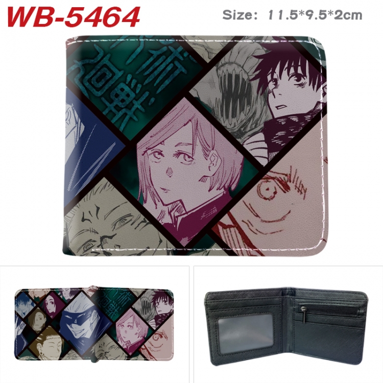 Jujutsu Kaisen Animation color PU leather half fold wallet 11.5X9X2CM WB-5464A