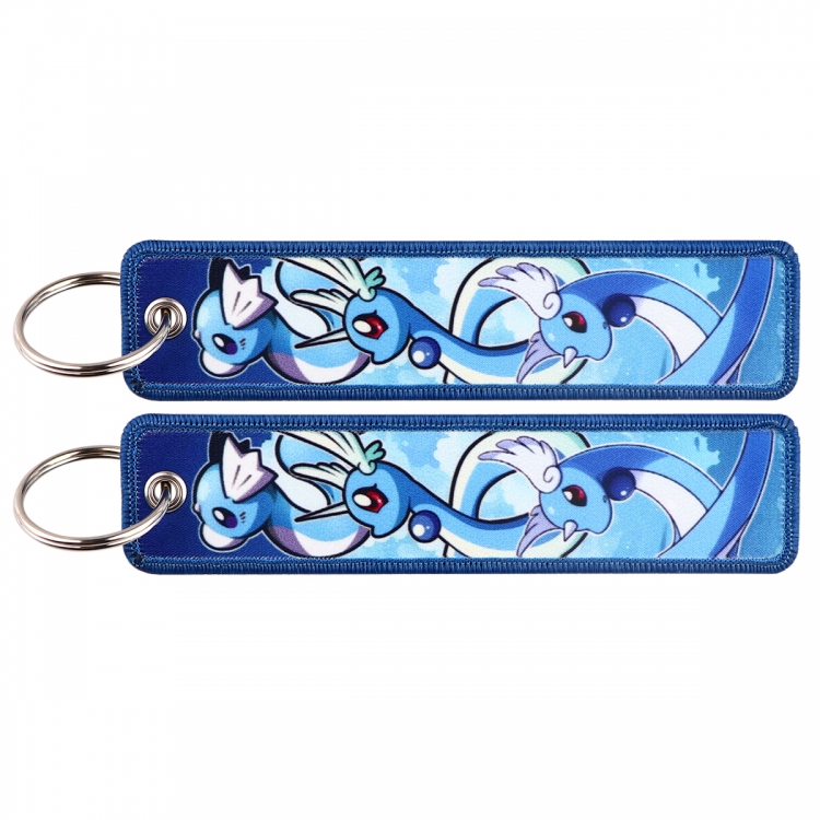 Pokemon Double sided color woven label keychain with thickened hanging rope 13x3cm 10G price for 5 pcs