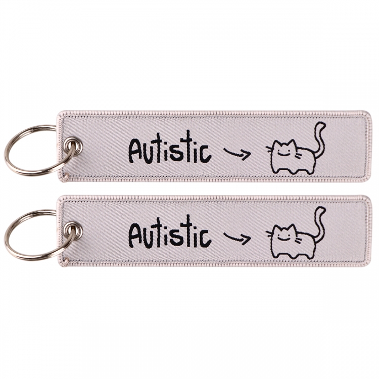 Quotations series Double sided color woven label keychain with thickened hanging rope 13x3cm 10G price for 5 pcs