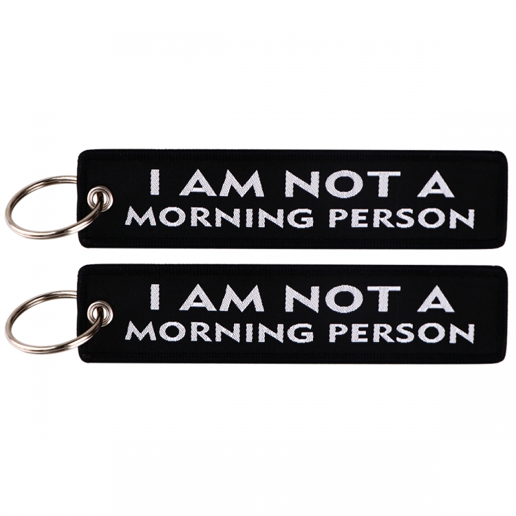 Quotations series Double sided color woven label keychain with thickened hanging rope 13x3cm 10G price for 5 pcs