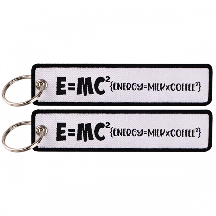 Quotations series Double sided color woven label keychain with thickened hanging rope 13x3cm 10G price for 5 pcs