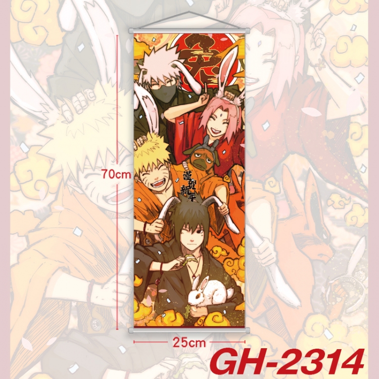 Naruto Plastic Rod Cloth Small Hanging Canvas Painting Wall Scroll 25x70cm price for 5 pcs