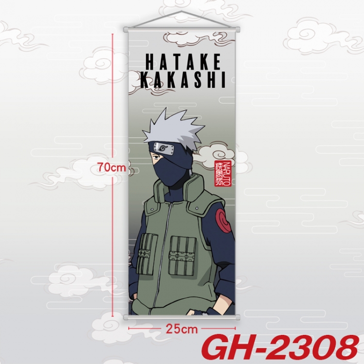 Naruto Plastic Rod Cloth Small Hanging Canvas Painting Wall Scroll 25x70cm price for 5 pcs