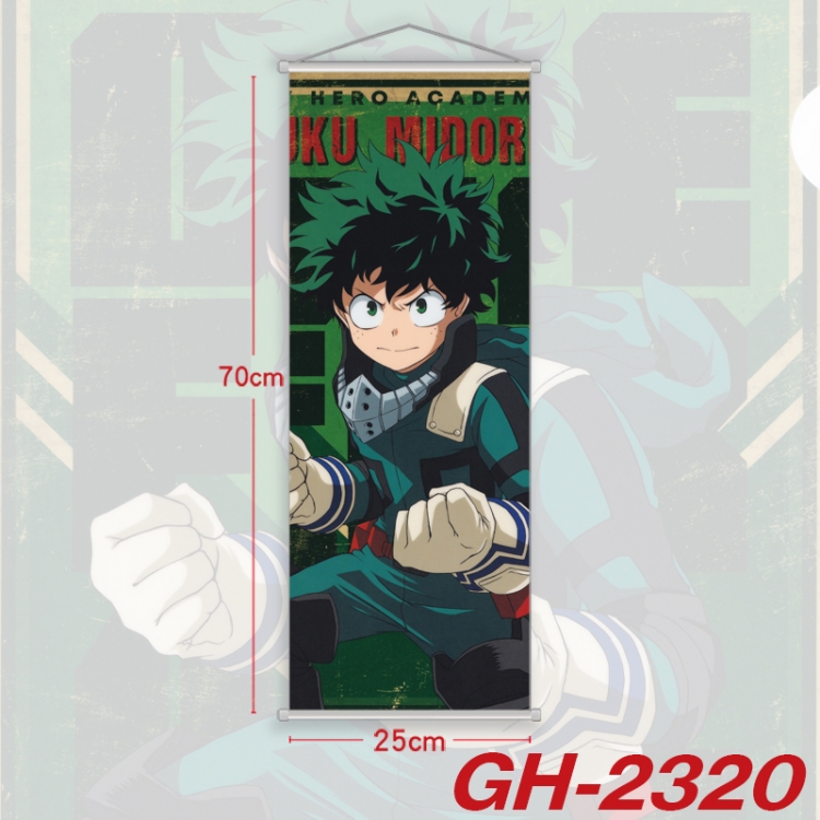 My Hero Academia Plastic Rod Cloth Small Hanging Canvas Painting Wall Scroll 25x70cm price for 5 pcs