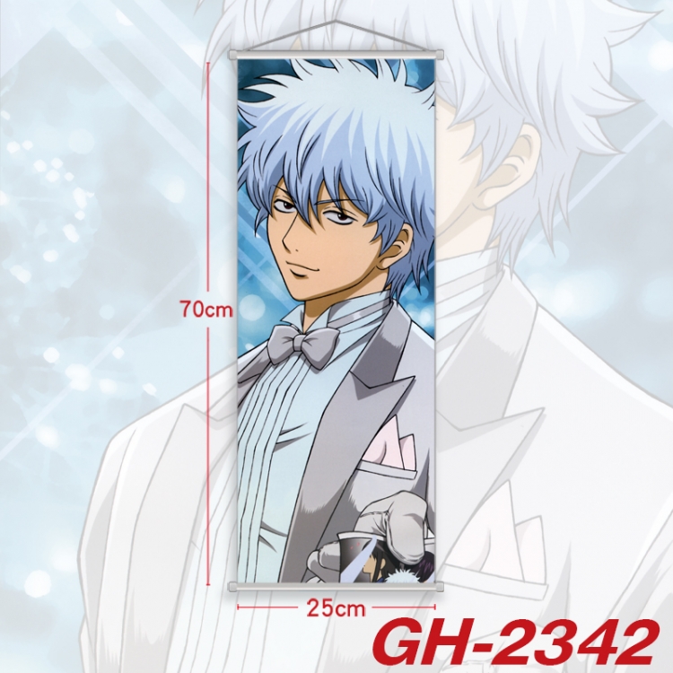 Gintama Plastic Rod Cloth Small Hanging Canvas Painting Wall Scroll 25x70cm price for 5 pcs