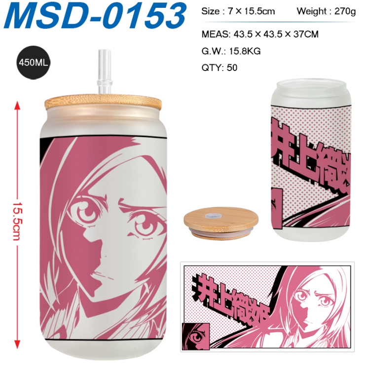 Bleach Anime frosted glass cup with straw 450ML MSD-0153