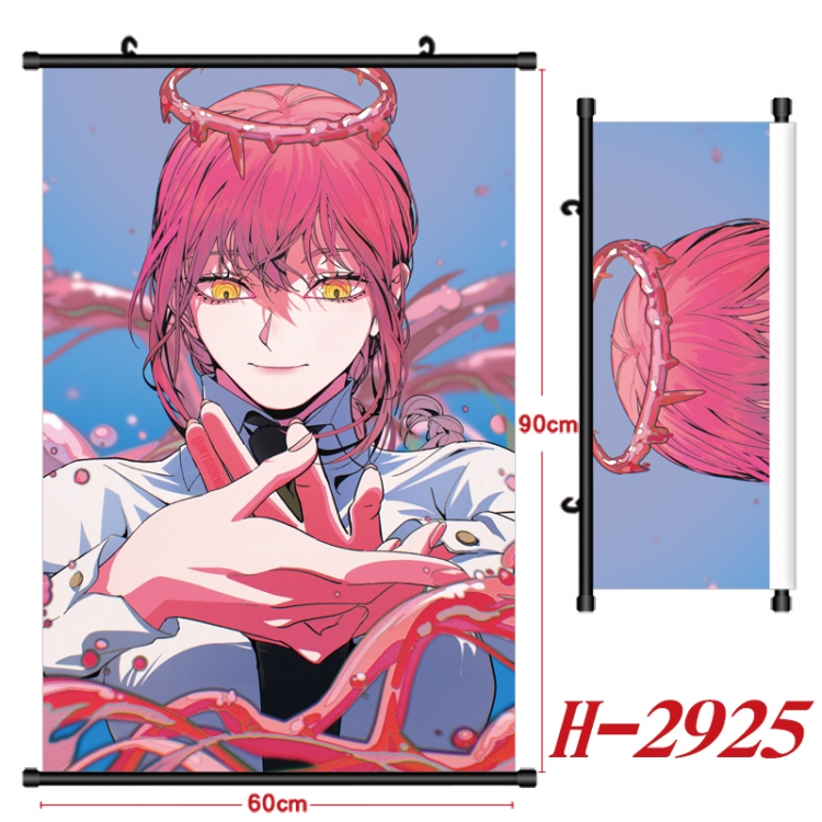 Chainsawman Anime Black Plastic Rod Canvas Painting Wall Scroll 60X90CM