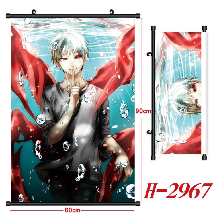 Tokyo Ghoul Anime Black Plastic Rod Canvas Painting Wall Scroll 60X90CM