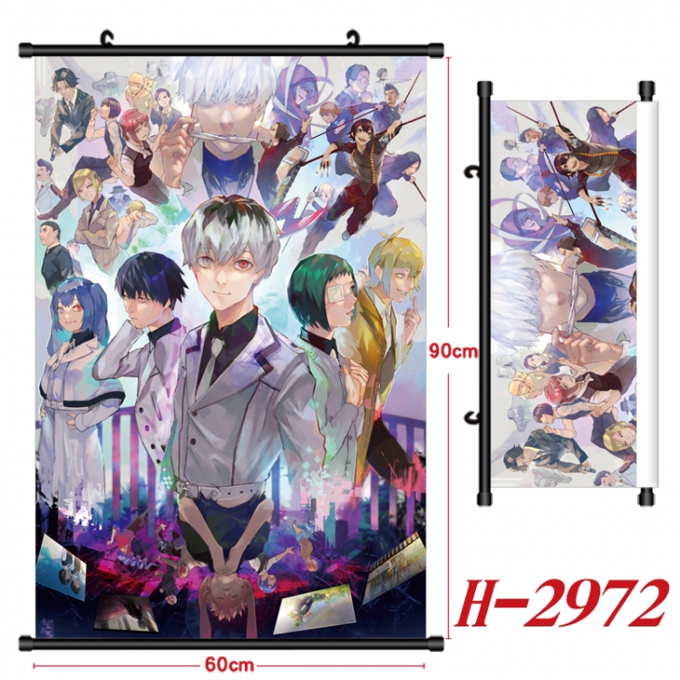 Tokyo Ghoul Anime Black Plastic Rod Canvas Painting Wall Scroll 60X90CM