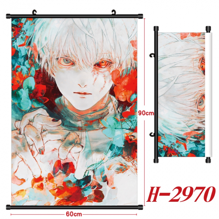 Tokyo Ghoul Anime Black Plastic Rod Canvas Painting Wall Scroll 60X90CM