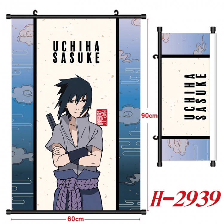 Naruto Anime Black Plastic Rod Canvas Painting Wall Scroll 60X90CM