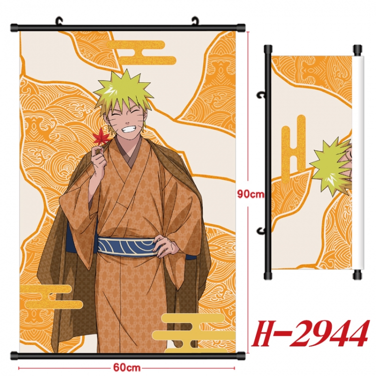 Naruto Anime Black Plastic Rod Canvas Painting Wall Scroll 60X90CM