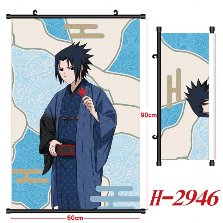 Naruto Anime Black Plastic Rod Canvas Painting Wall Scroll 60X90CM