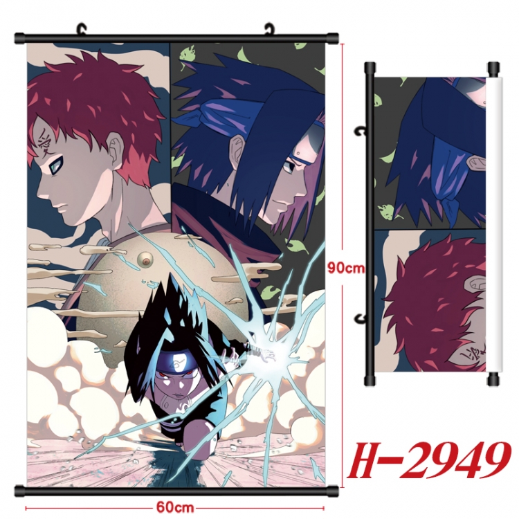 Naruto Anime Black Plastic Rod Canvas Painting Wall Scroll 60X90CM