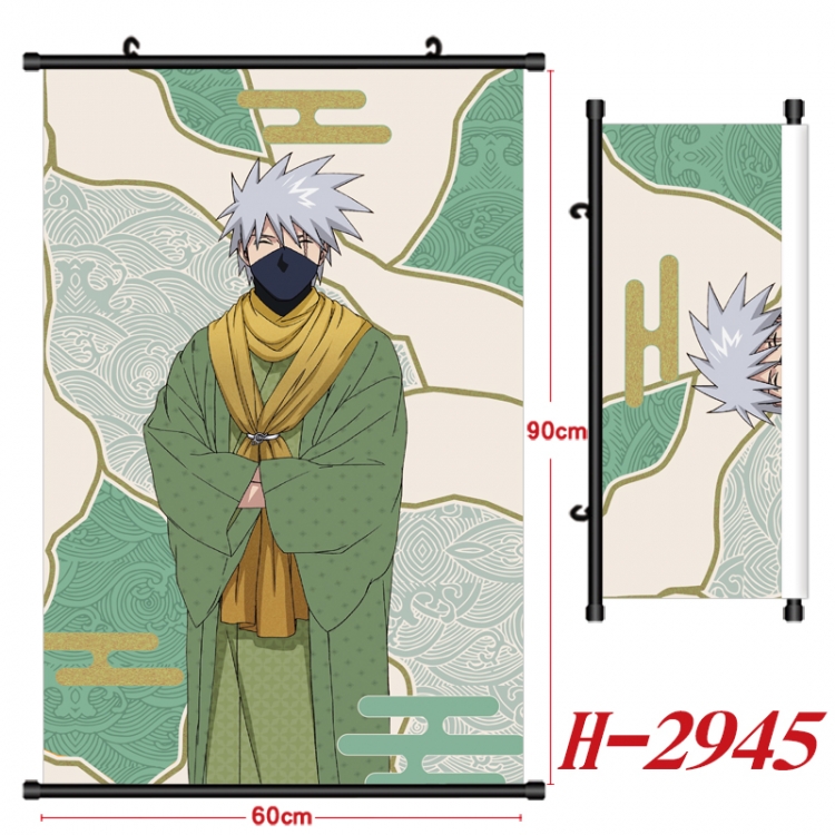 Naruto Anime Black Plastic Rod Canvas Painting Wall Scroll 60X90CM