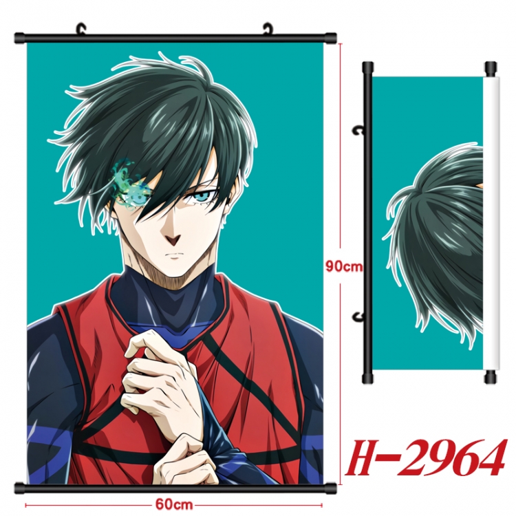 BLUE LOCK Anime Black Plastic Rod Canvas Painting Wall Scroll 60X90CM