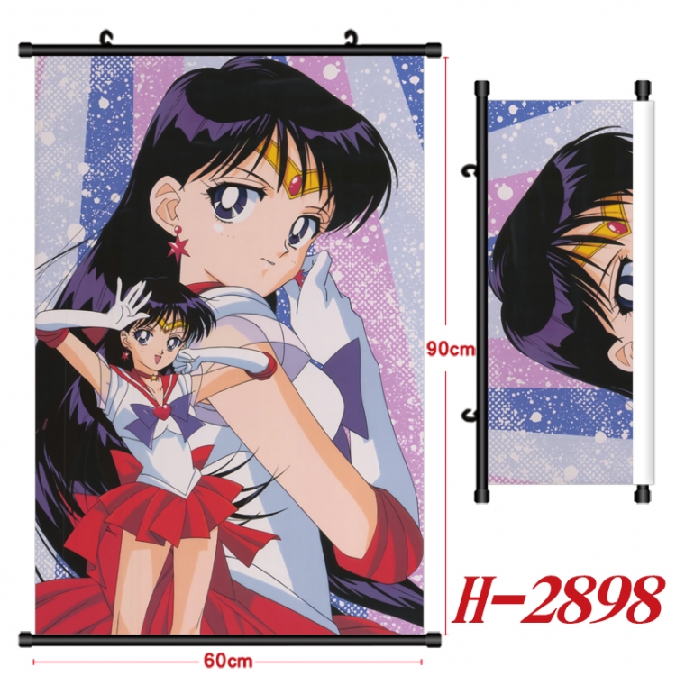 sailormoon Anime Black Plastic Rod Canvas Painting Wall Scroll 60X90CM